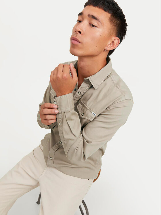 Jack&Jones Jack&Jones Särk Sheridan 12138115 Pruun Slim Fit