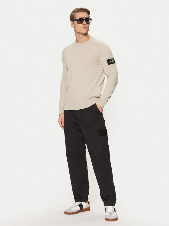 Stone Island Stone Island Kalhoty z materiálu 8115337F6 Černá Regular Fit