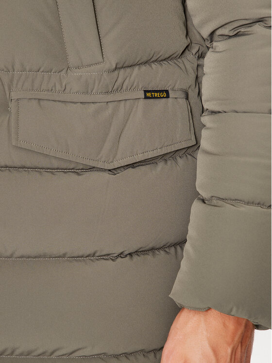 Hetregó Hetregó Пухено яке Parker 8K436M 23WU07 Сив Regular Fit