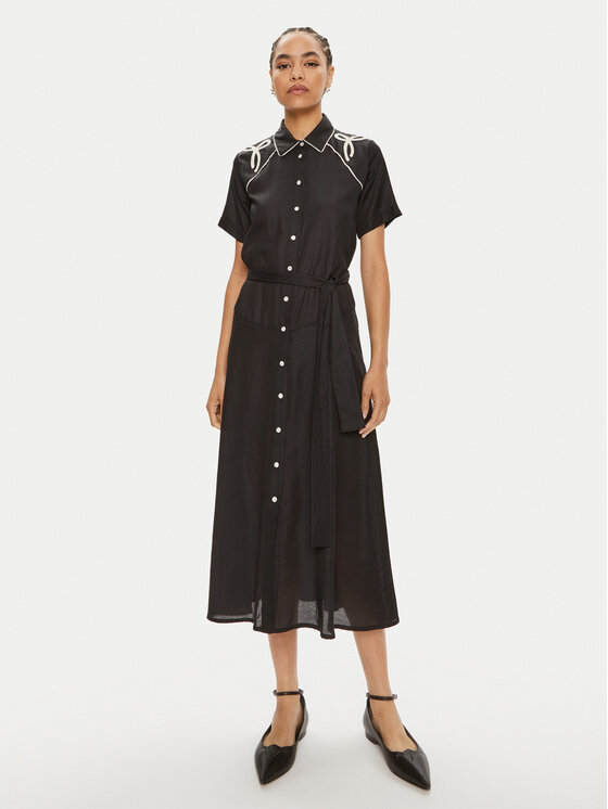 PINKO Pinko Haljina košulja Encanto 103745 A1XM Crna Regular Fit