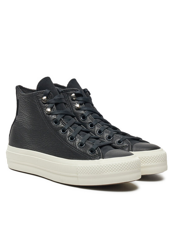 Converse Converse Tenisice Chuck Taylor All Star Lift Platform Water Repellent Leather A08312C Crna