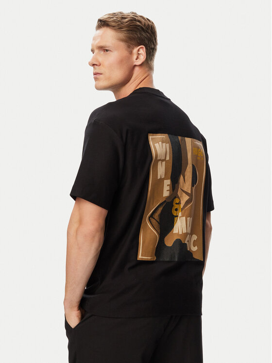 HUGO Tricou Detzi 50563795 Negru Relaxed Fit