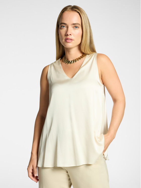 Elena Mirò Elena Mirò Bluzka D112P000032N002 Kremowy Regular Fit