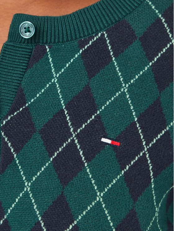 Tommy Jeans Tommy Jeans Kardigan Essential DW0DW23363 Tmavě zelená Regular Fit