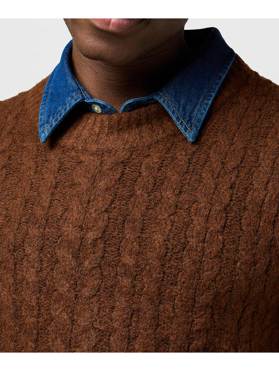 Wrangler Wrangler Sweter 112371665 Brązowy Regular Fit