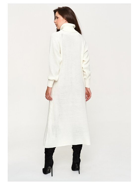 Makadamia Makadamia Sweter S181 Biały Loose Fit