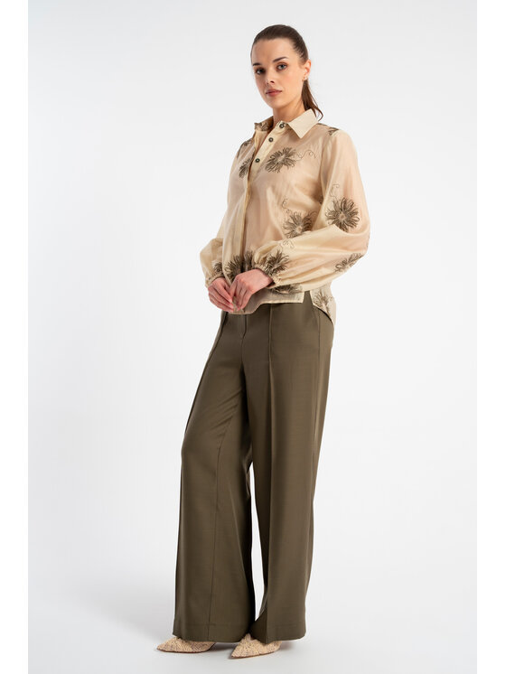 CLICK CLICK Πουκάμισο 10-6842 Χακί Relaxed Fit