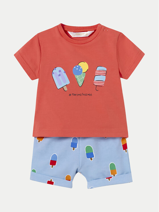 Mayoral Mayoral Completo T-shirt e pantaloncini 1224 Multicolore Regular Fit