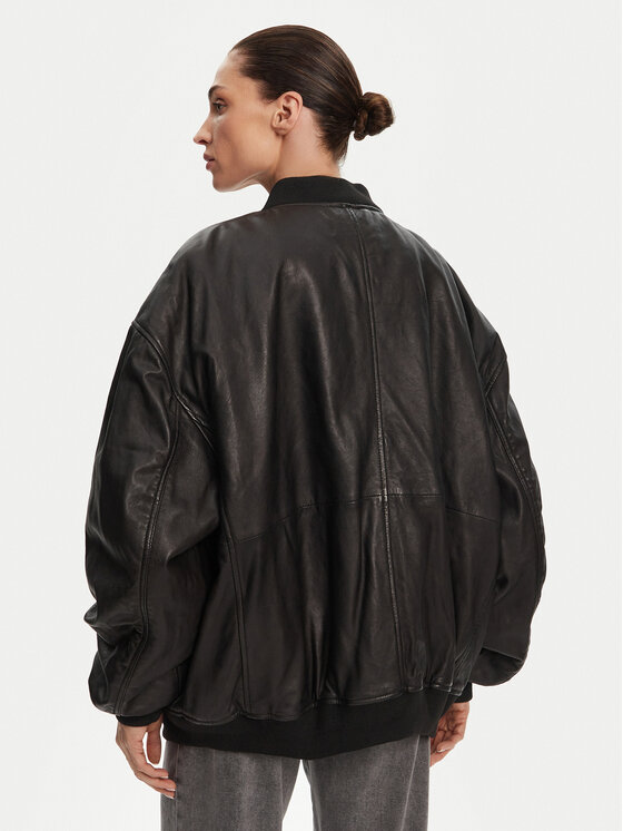 Serge Pariente Serge Pariente Odinė striukė Oversize Girl Juoda Oversize