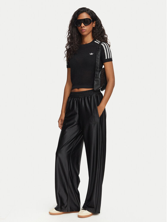 adidas adidas Текстилни панталони Essentials Satin KV6849 Черен Regular Fit