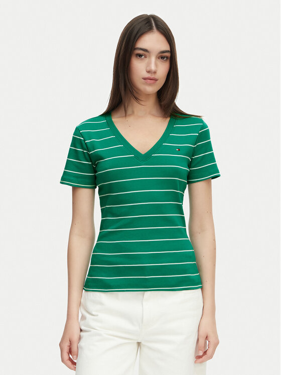 Tommy Hilfiger Póló New Cody WW0WW40584 Zöld Slim Fit