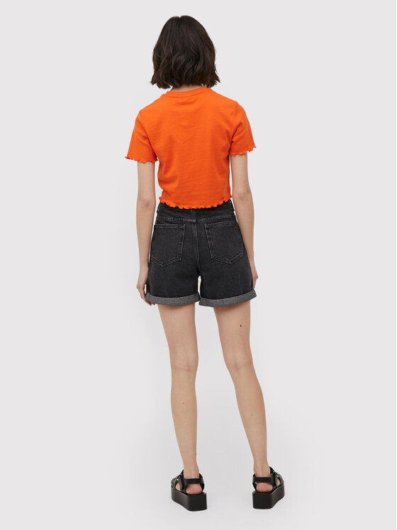 Vila Vila Szorty jeansowe Pina 14074944 Czarny Relaxed Fit
