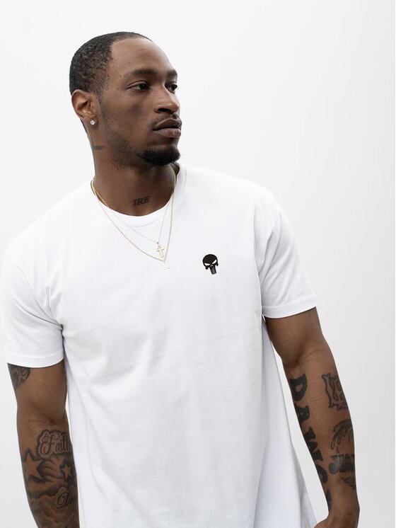 Marvel Marvel T-Shirt Koszulka Punisher małe logo 128831 Biały Regular Fit