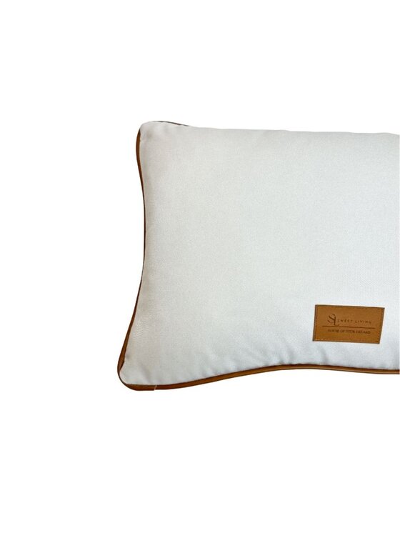 Sweet Living Sweet Living Poduszka Poduszka RIVERHEAD SIMPLE OFF WHITE/CAMEL M Biały