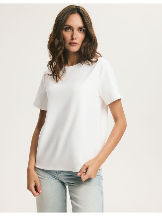 Esotiq Esotiq Bluzka 46060 Biały Regular Fit