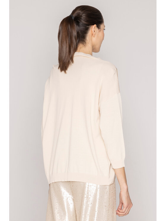 Deni Cler Milano Deni Cler Milano Kardigan T-DC-U405-D2-20-13-1 Beżowy Oversize