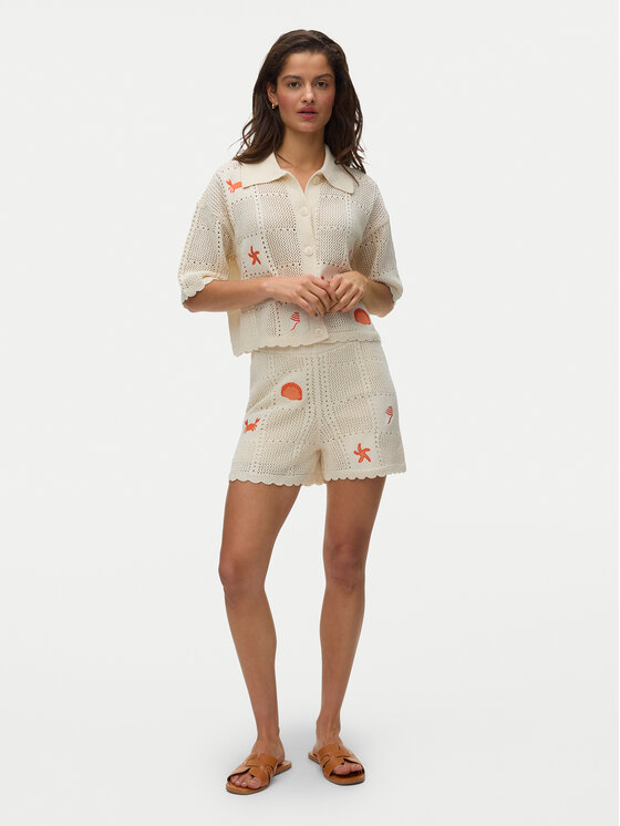Vero Moda Vero Moda Σορτς υφασμάτινο Esmey 10350992 Ανοιχτό μπεζ Regular Fit