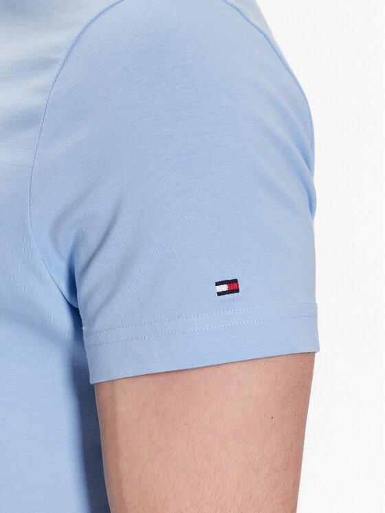 Tommy Hilfiger Tommy Hilfiger T-Shirt Logo MW0MW11797 Błękitny Slim Fit