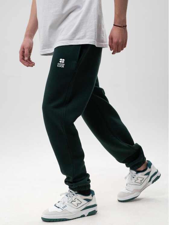 Good Luck Good Luck Spodnie dresowe Wygodne regulowane 129946 Zielony Regular Fit