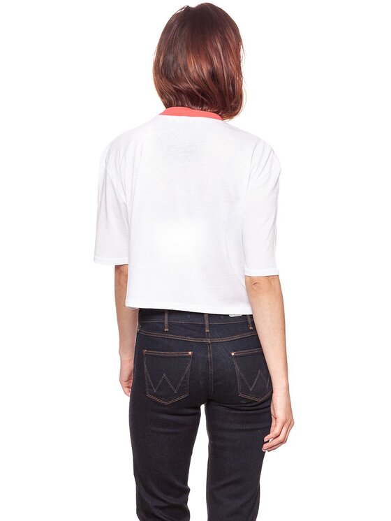 Wrangler Wrangler T-Shirt CROP 80'S TEE Biały Loose Fit