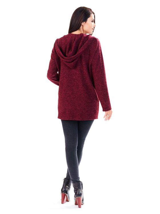 Awama Awama Kardigan A196 Bordowy Basic Fit