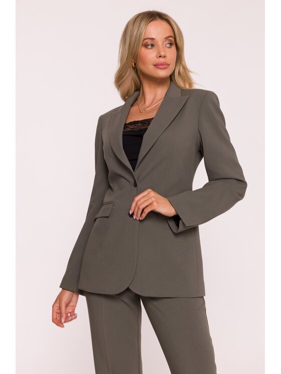 Stylove Stylove Marynarka S417 Khaki A-Line Fit