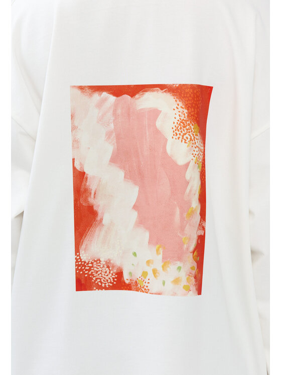 Mirons Mirons Longsleeve Print Biały Oversize