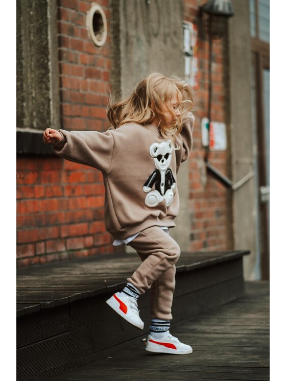 Bejbi Story Bejbi Story Bluza Jackson Teddy Brązowy Oversize