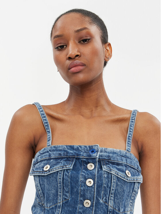 Karl Lagerfeld Jeans Karl Lagerfeld Jeans Top 241J1600 Albastru Slim Fit