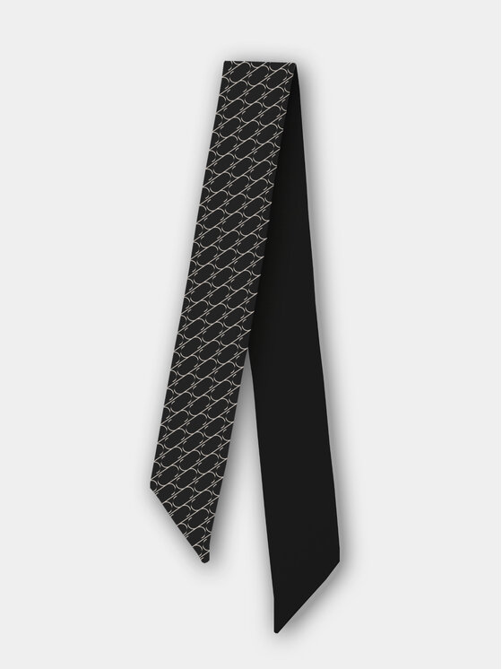 Sine Silk Sine Silk Szal jedwabny krawacik 95 cm Sine Silk Black Czarny