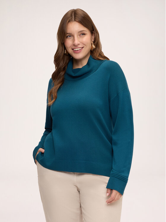 Fiorella Rubino Fiorella Rubino Sweter M277L008559N034 Turkusowy Over Fit