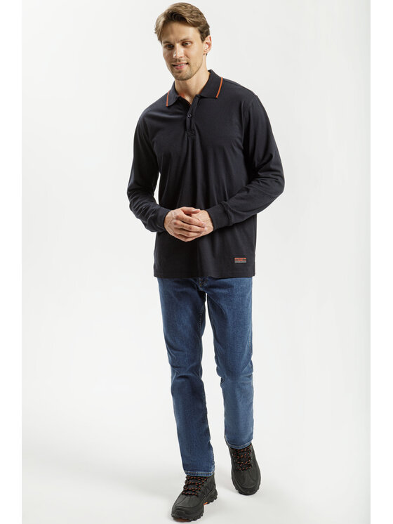 Cross Jeans Cross Jeans Longsleeve 16038-001 Granatowy Regular Fit
