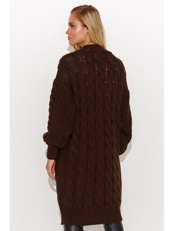 Makadamia Makadamia Kardigan S134 Brązowy Classic Fit