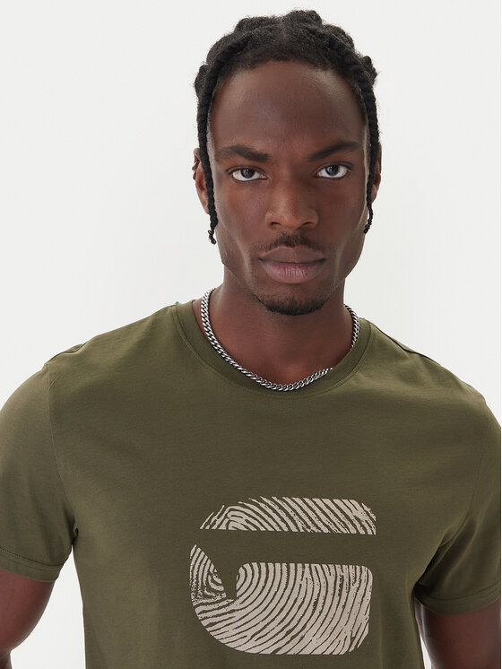 G-Star Raw G-Star Raw T-shirt Finger Print Burger D26041-C506 Tamno zelena Regular Fit