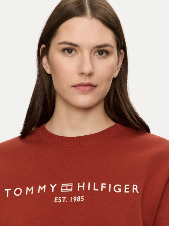 Tommy Hilfiger Tommy Hilfiger Pulóver Logo WW0WW39791 Piros Regular Fit