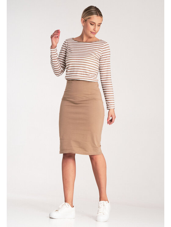 FIGL FIGL Sukienka codzienna M1057 Beżowy Regular Fit
