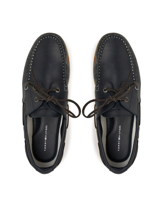 Tommy Hilfiger Tommy Hilfiger Półbuty Th Boat Shoe Core Lth FM0FM05569 Granatowy