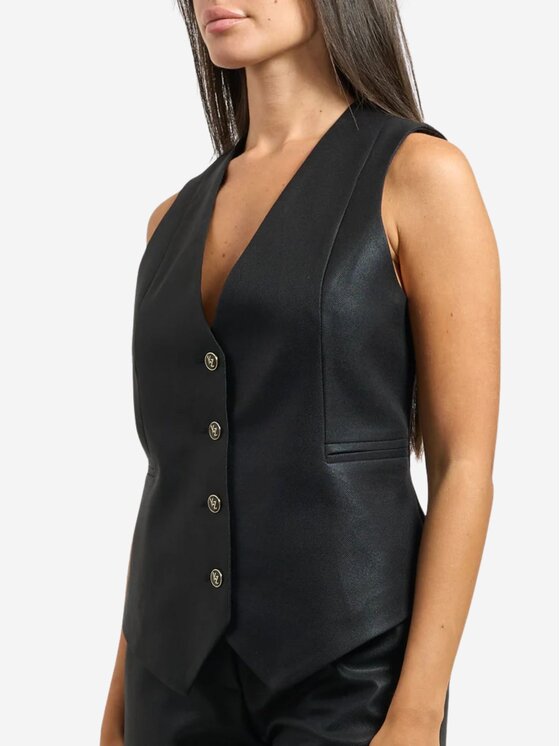 Yes Zee Yes Zee Gilet Gilet donna Nero Regular Fit