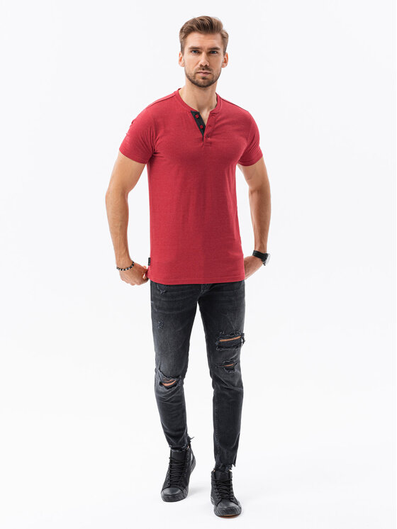 Ombre Ombre Polokošile S1390 Červená Regular Fit