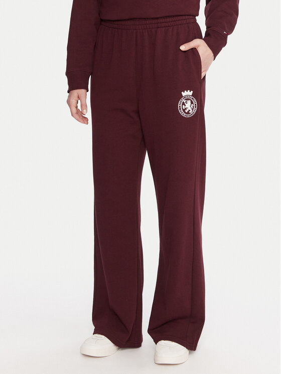 Tommy Hilfiger Tommy Hilfiger Sportinės kelnės UW0UW06081 Vyšninė Wide Leg
