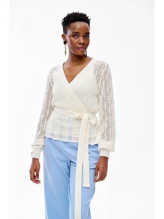 blue shadow blue shadow Kardigan Sevila Kremowy Regular Fit