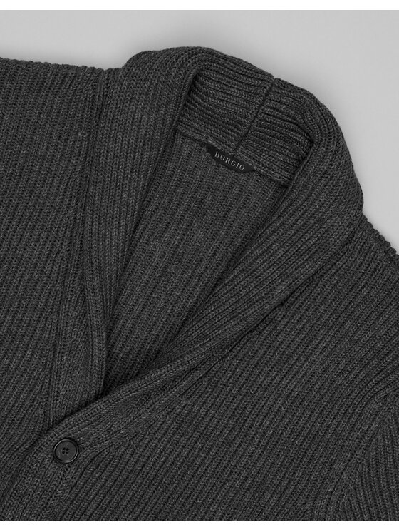 Borgio Borgio Kardigan magnano_gr Szary Regular Fit