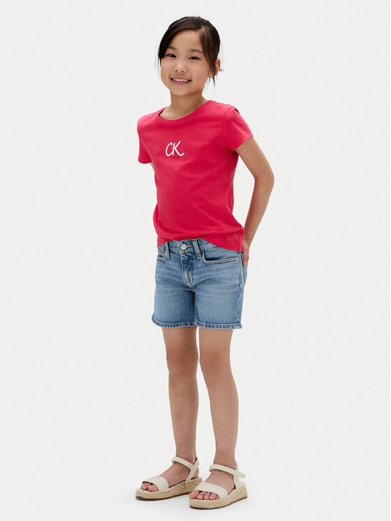 Calvin Klein Jeans Calvin Klein Jeans T-shirt Glitter IG0IG02972 D Ružičasta Slim Fit