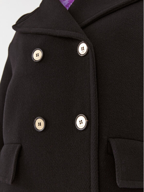 PINKO Pinko Płaszcz wełniany Effetto 101747 Y7DY Czarny Regular Fit