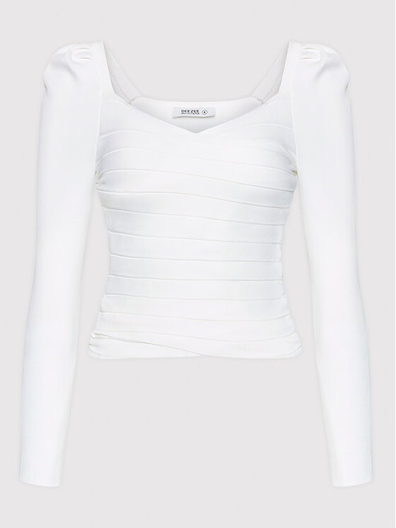DeeZee DeeZee Majica Prague 14619 Bijela Slim Fit