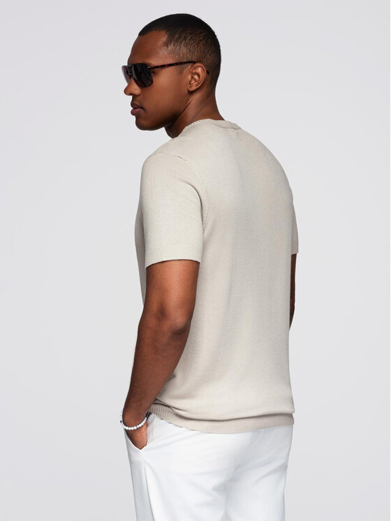 Ombre Ombre T-Shirt OM-TSCT-0252 Szary Regular Fit