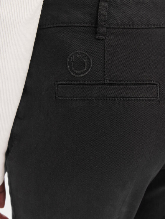HUGO HUGO Bavlnené nohavice Hizama 50555763 Čierna Regular Fit
