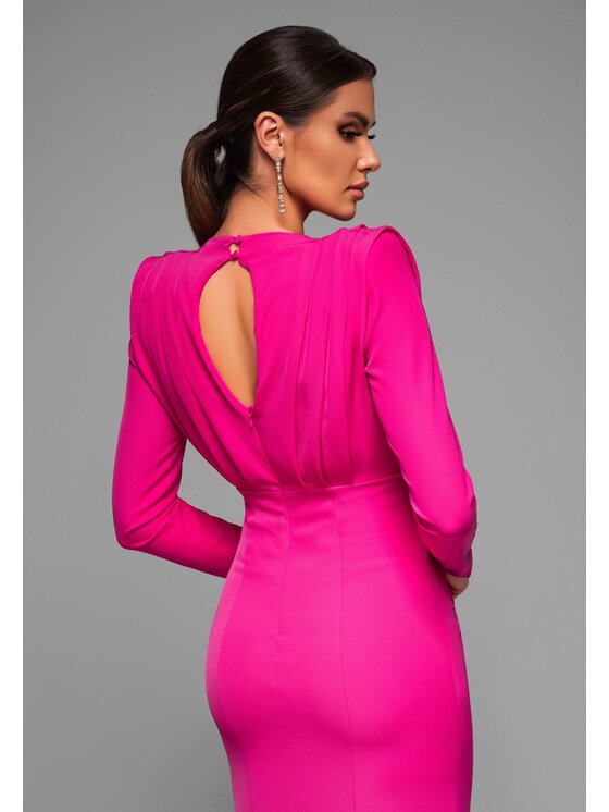 Ombre Ombre Sukienka wieczorowa LA-OM-DLR024 Różowy Regular Fit