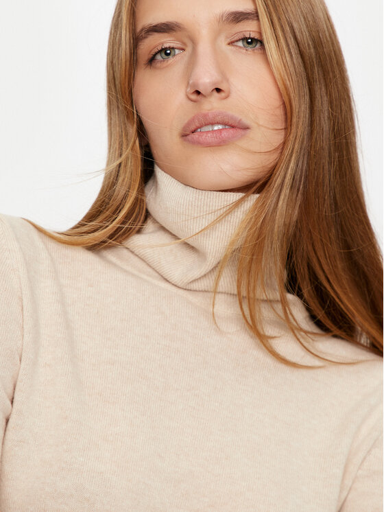 Sisley Sisley Krekls ar augstu apkakli 102HM2174 Bēšs Regular Fit