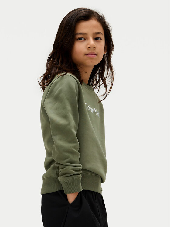 Dziecięca Bluza Calvin Klein Jeans, Rozmiar 8Y, Zielona, Inst Logo IU0IU00680 D